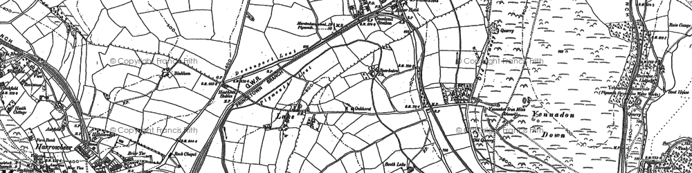 Old map of Dousland in 1883