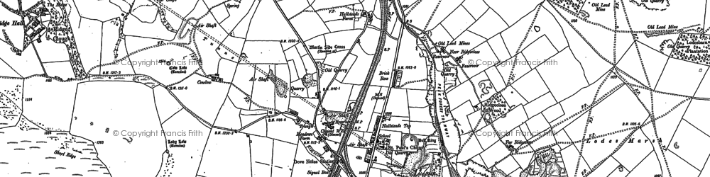 Old map of Dove Holes in 1879