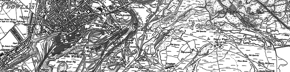 Old map of Caeharris in 1879