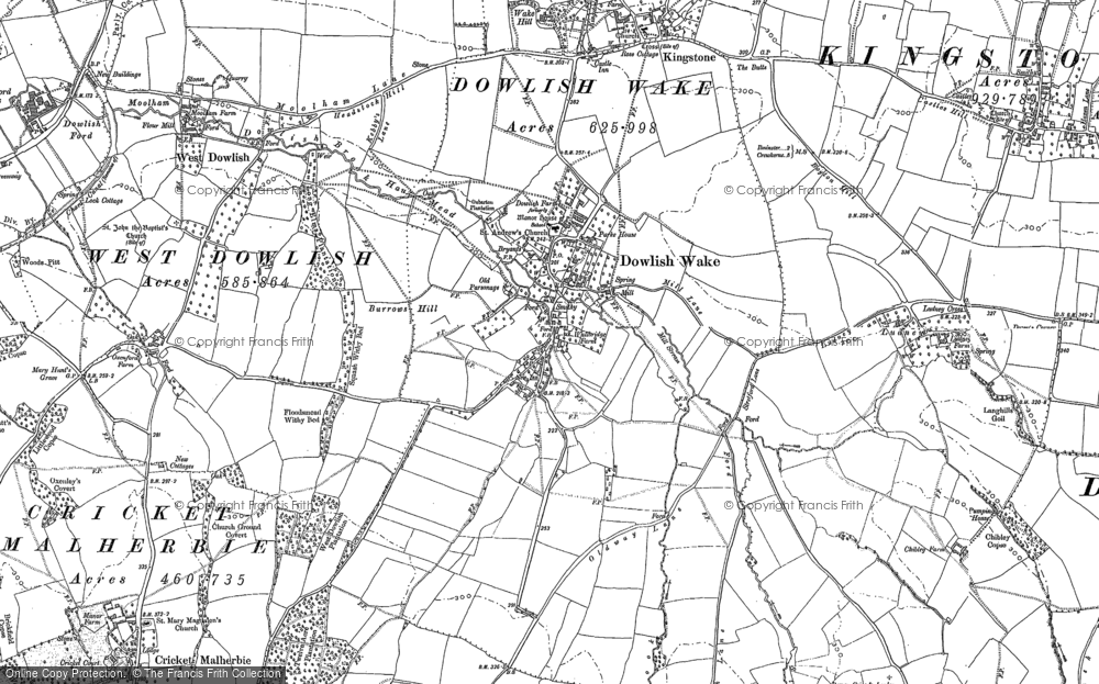 Old Map of Dowlish Wake, 1886 in 1886
