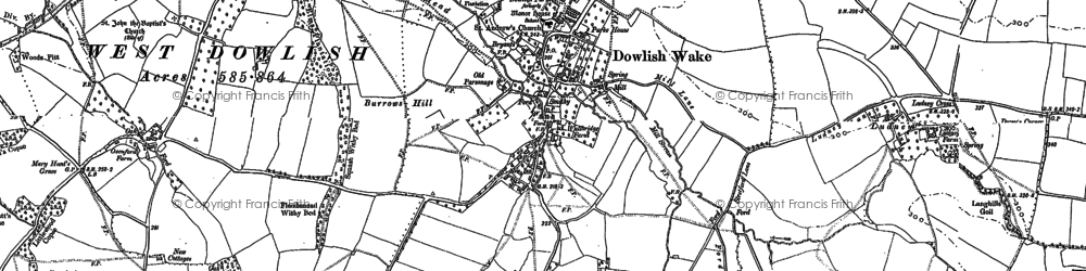 Old map of Dowlish Wake in 1886