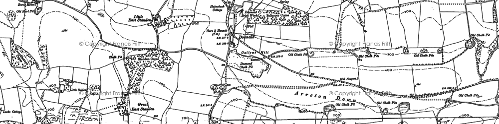 Old map of Arreton Down in 1896