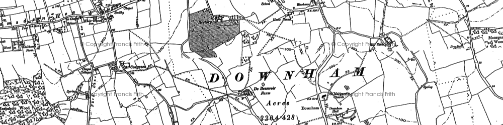 Old map of Downham in 1895