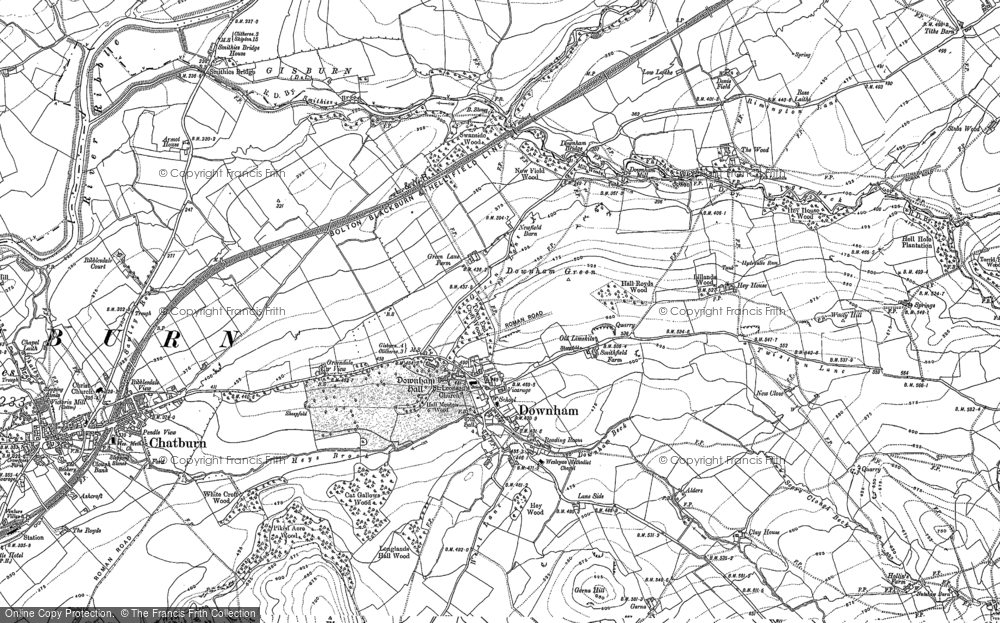 Old Map of Downham, 1910 - 1930 in 1910