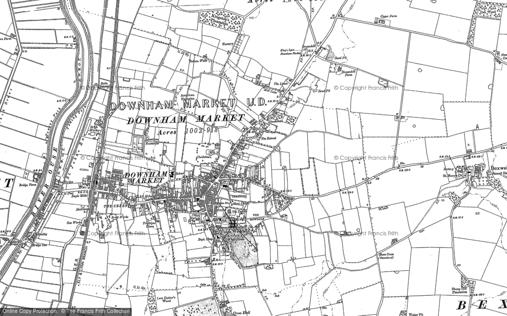 Old Map of Downham Market, 1884 - 1886 in 1884
