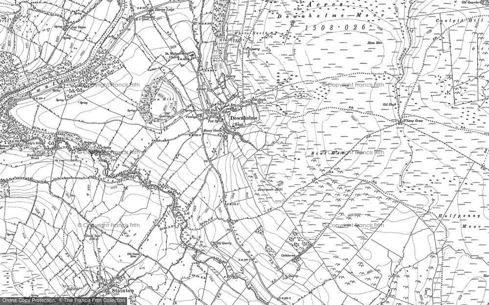 Old Map of Downholme, 1891 - 1892 in 1891