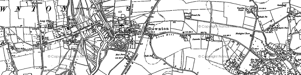 Old map of Downton in 1895