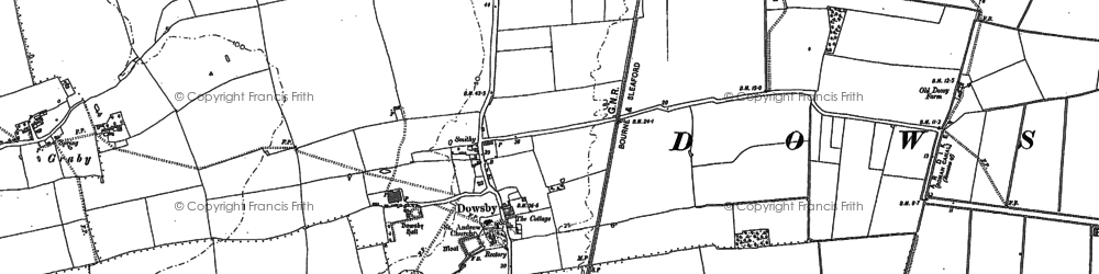 Old map of Dowsby in 1886