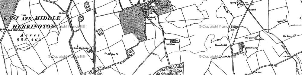 Old map of Burdon in 1914