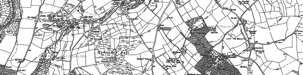 Old map of Drakeland Corner in 1886