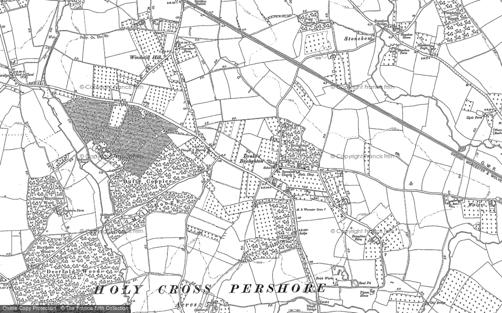 Old Map of Drakes Broughton, 1884 in 1884