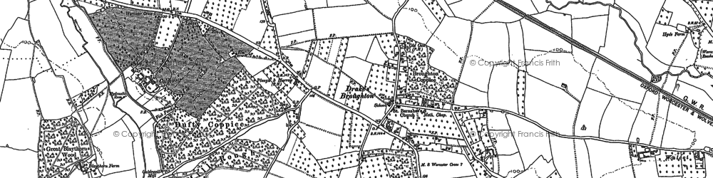 Old map of Drakes Broughton in 1884