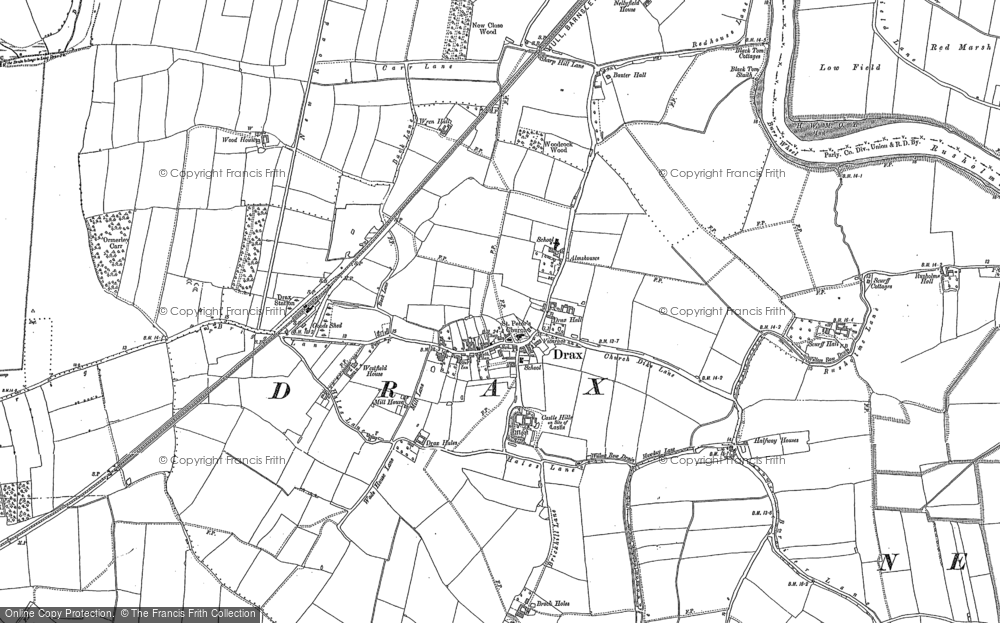 Old Map of Drax, 1888 - 1889 in 1888