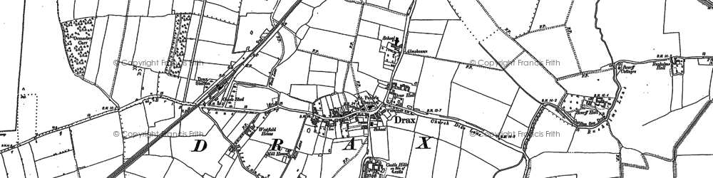 Old map of Drax in 1888