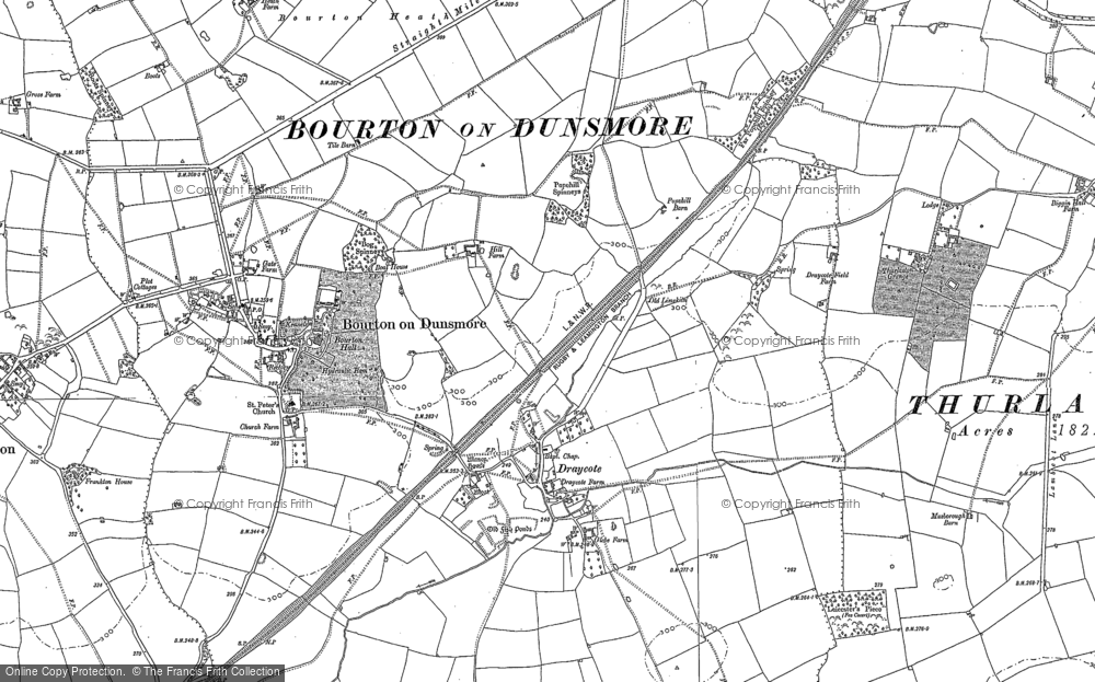 Old Map of Draycote, 1885 - 1904 in 1885