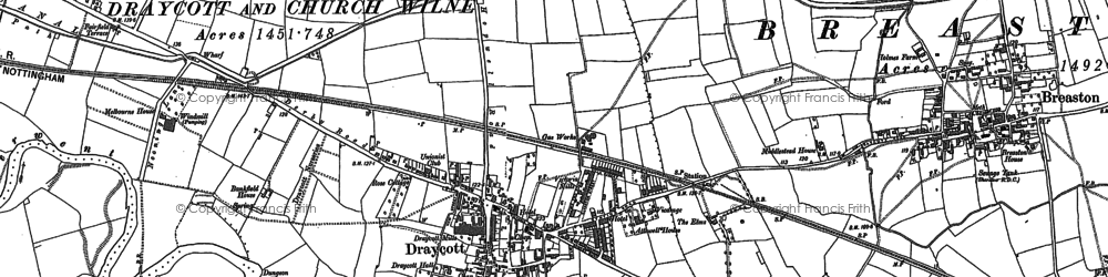 Old map of Draycott in 1881