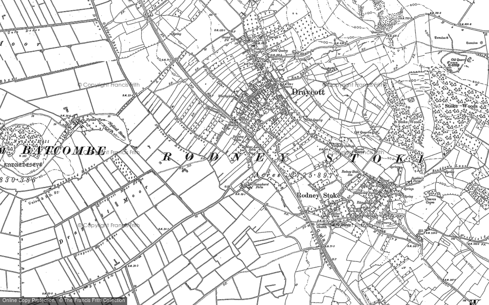 Old Map of Draycott, 1884 in 1884