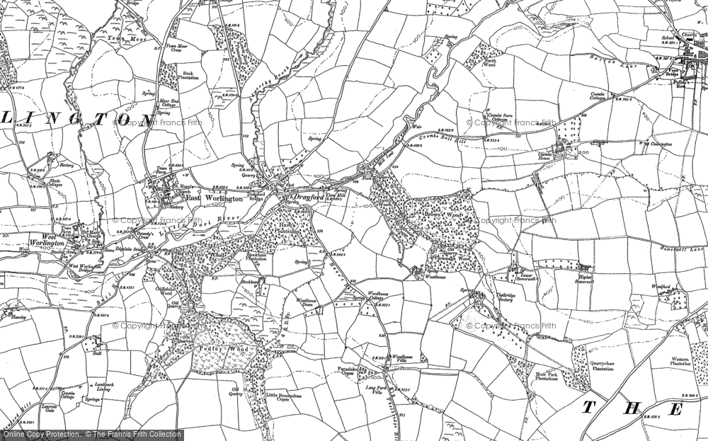 Old Map of Historic Map covering Adworthy in 1887