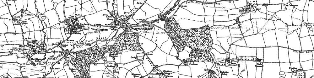 Old map of Woodhouse Villa in 1887