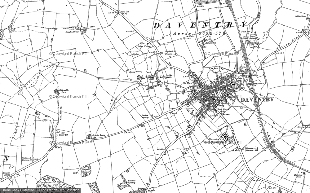 Old Map of Drayton, 1884 - 1899 in 1884