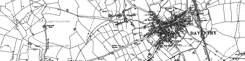 Old map of Drayton in 1884