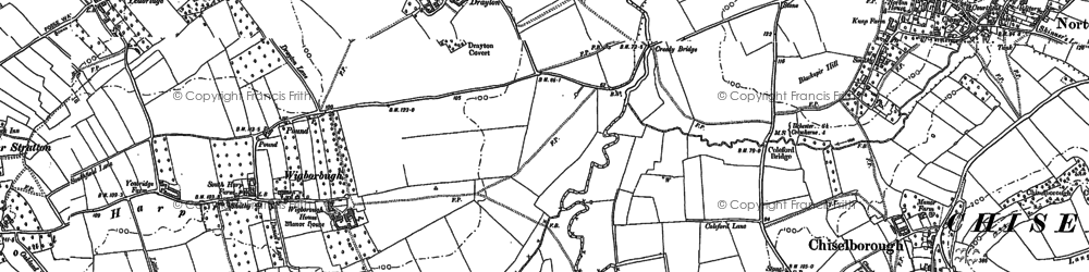 Old map of Drayton in 1886