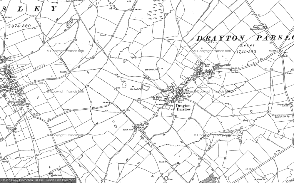Old Map of Drayton Parslow, 1898 - 1923 in 1898