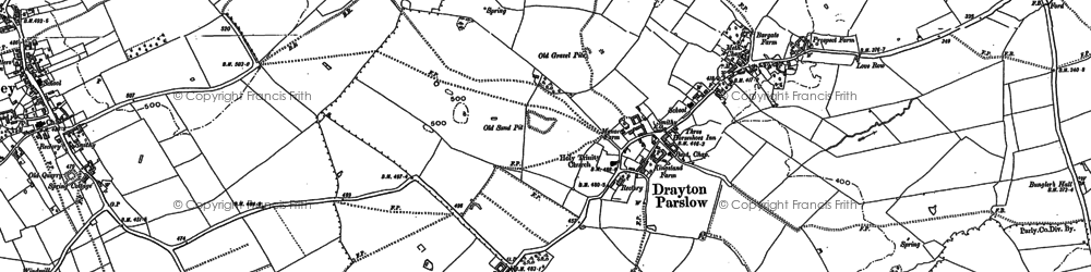 Old map of Drayton Parslow in 1898