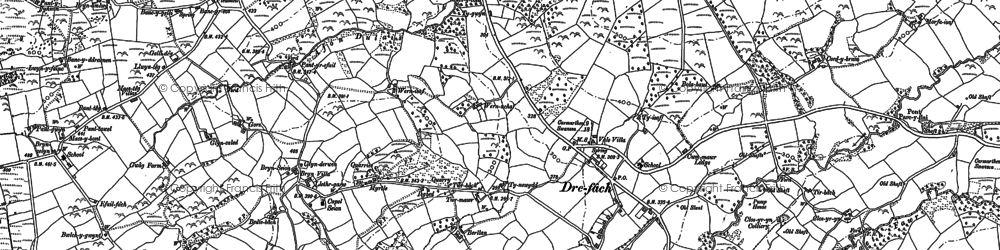Old map of Drefach in 1879