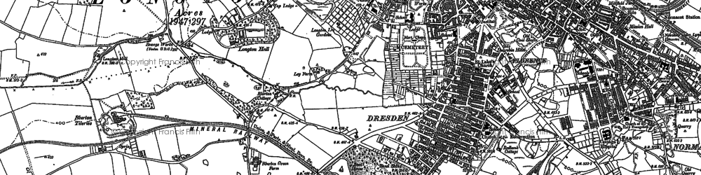 Old map of Dresden in 1877