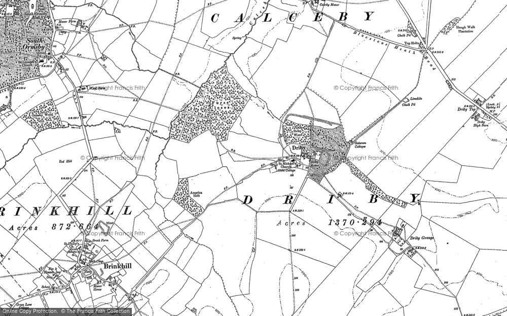 Old Map of Driby, 1887 - 1888 in 1887
