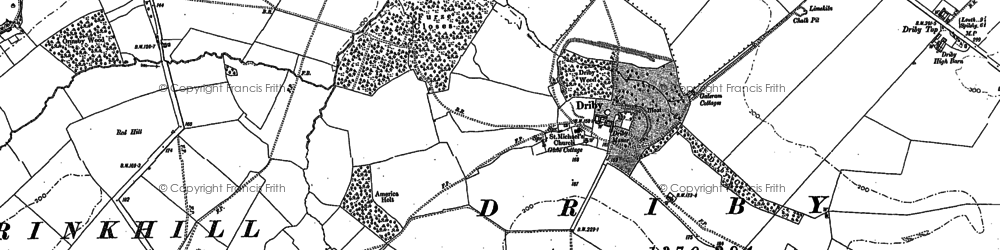 Old map of Driby in 1887