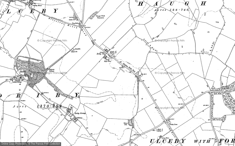 Old Map of Driby Top, 1887 - 1888 in 1887