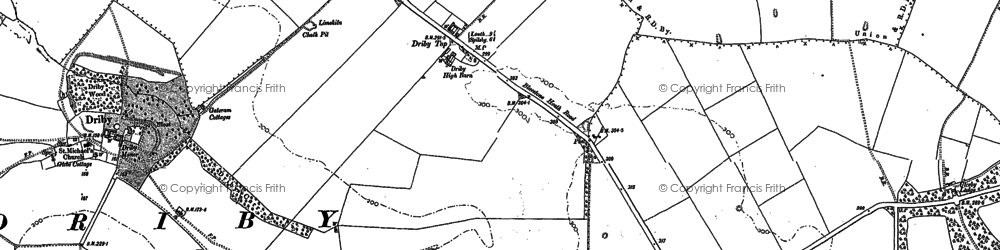 Old map of Driby Top in 1887