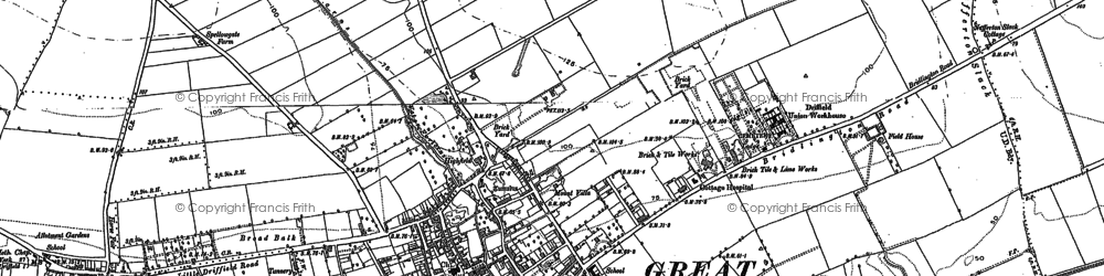 Old map of Driffield in 1891