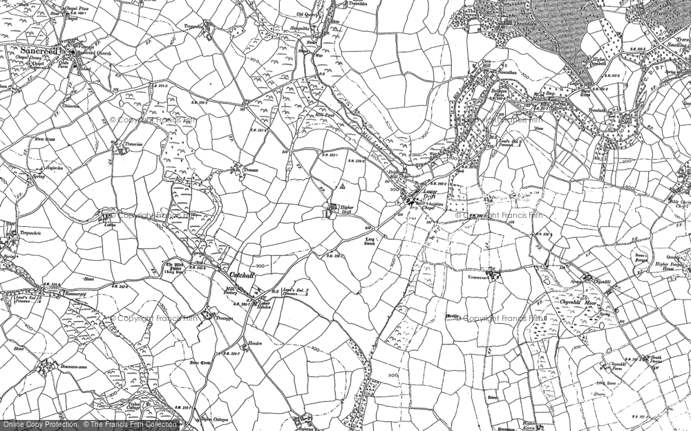 Old Map of Historic Map covering Kerris in 1906
