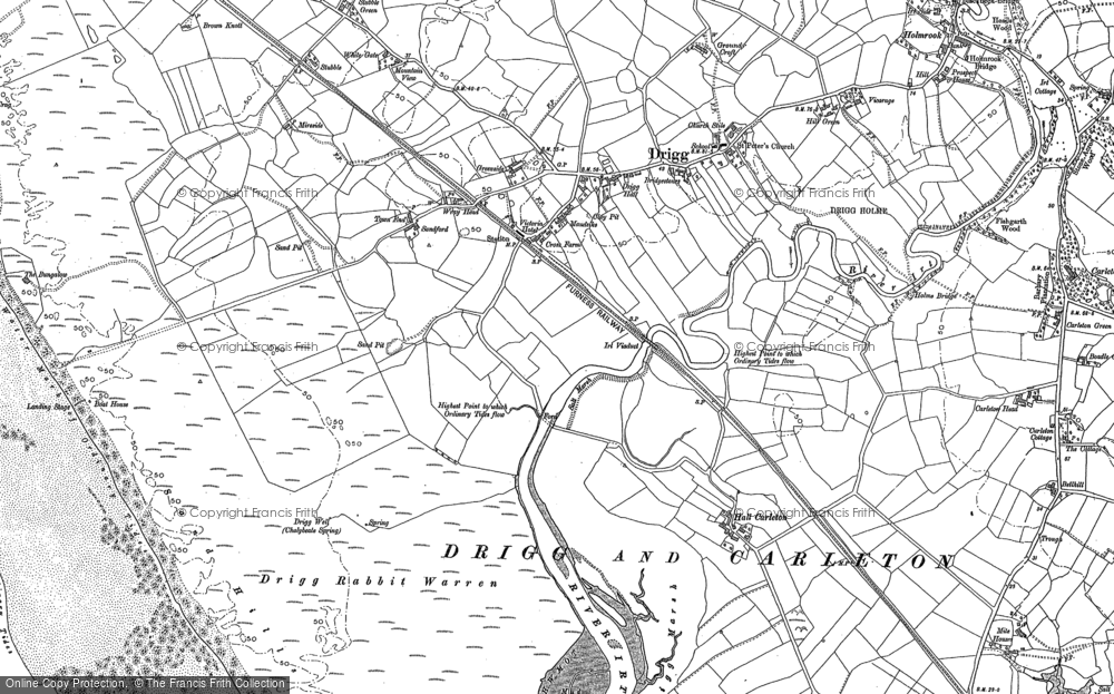 Old Map of Drigg, 1898 in 1898