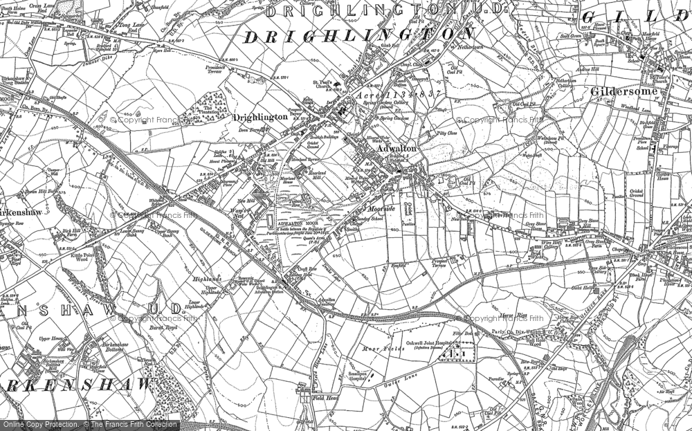 Old Map of Drighlington, 1882 - 1892 in 1882