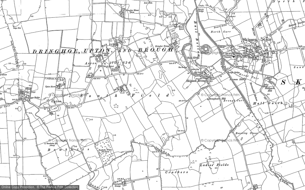 Old Map of Historic Map covering Upton in 1890