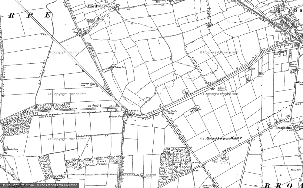 Old Map of Drinsey Nook, 1885 - 1900 in 1885