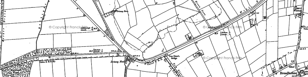 Old map of Drinsey Nook in 1885