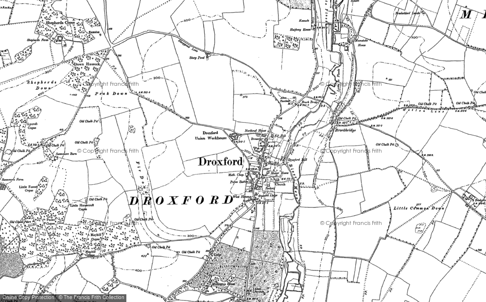 Old Map of Droxford, 1895 in 1895