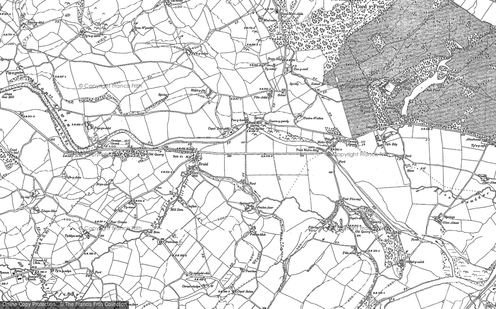 Old Map of Druid, 1886 in 1886