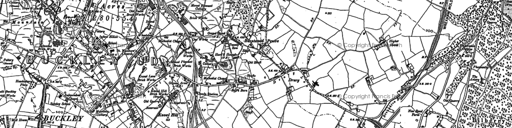 Old map of Burntwood Pentre in 1898