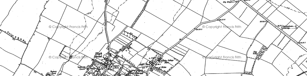 Old map of Dry Drayton in 1886