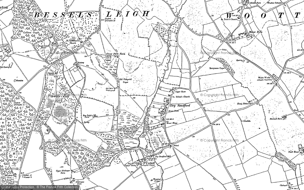 Old Map of Dry Sandford, 1898 - 1911 in 1898