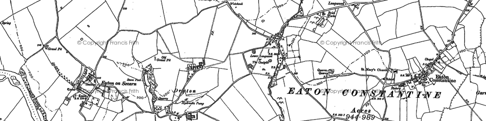 Old map of Dryton in 1881