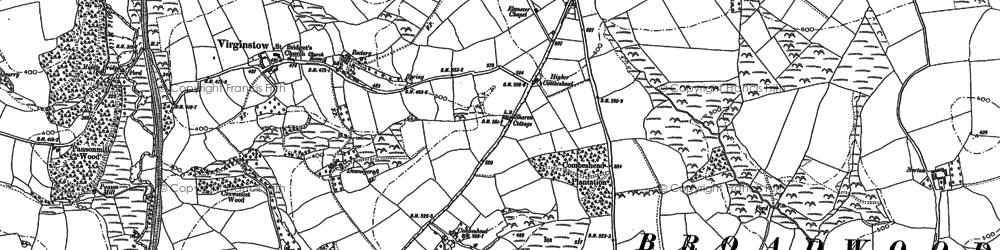 Old map of Virginstow in 1883