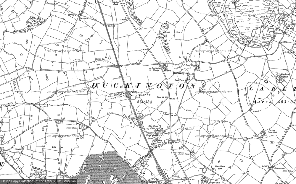 Old Map of Historic Map covering Edge Grange in 1897
