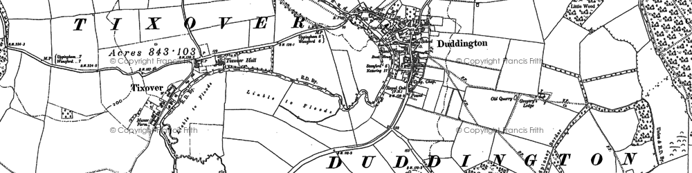 Old map of Duddington in 1900